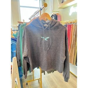 Eagles Black Washed Hoodie Size S